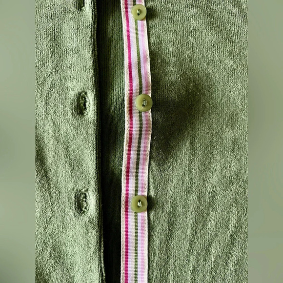 Ann Taylor LOFT - Cardigan Apple Color - Medium - with Ribbon Detail - Picture 3 of 12